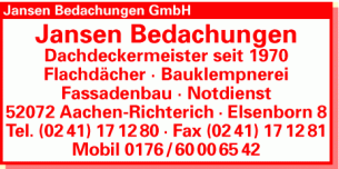 Klempner Nordrhein-Westfalen: Jansen Bedachungen GmbH